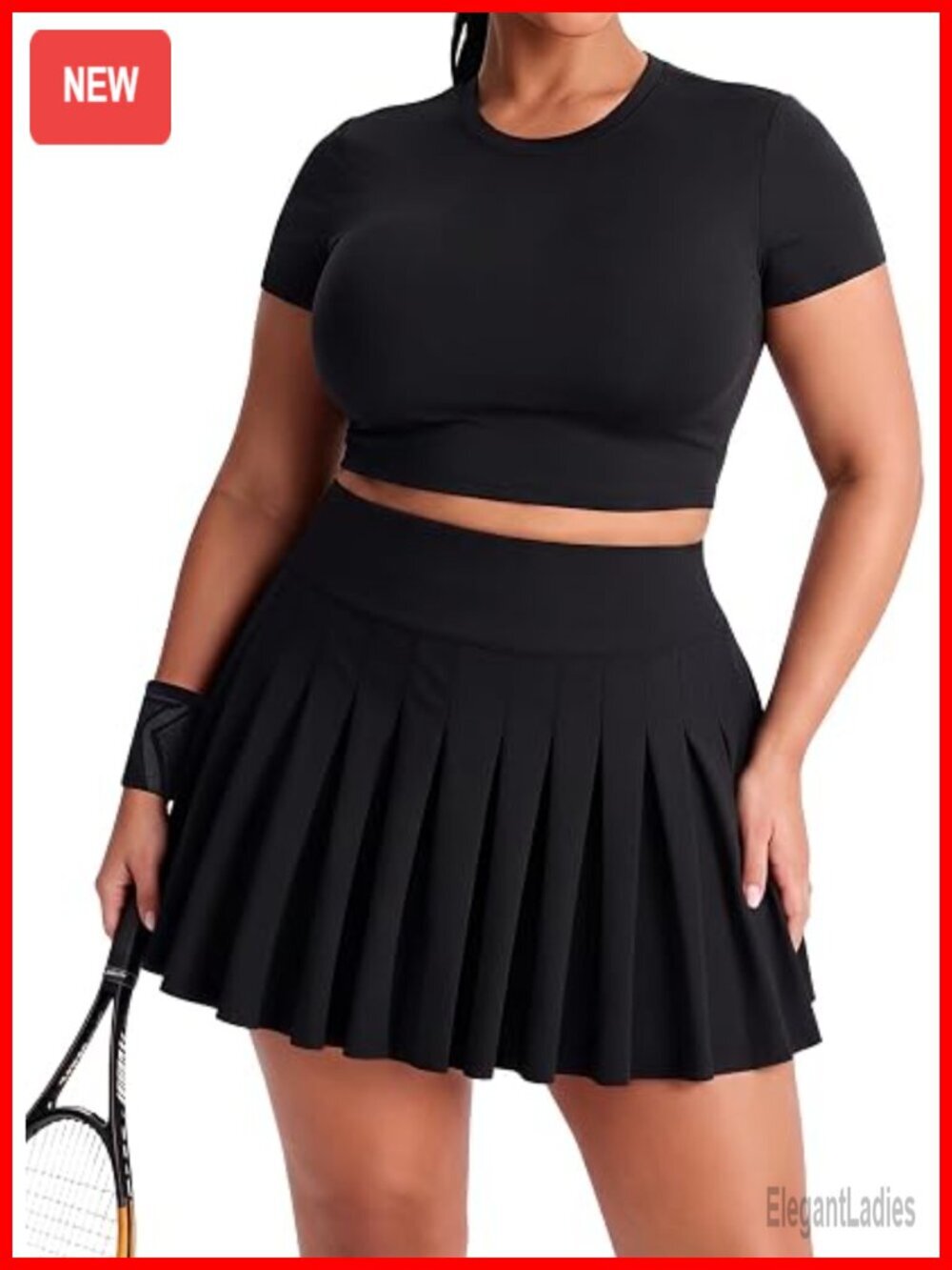 Plus Size Pleated Tennis Skirt with Shorts High Waisted Lightweight Athletic